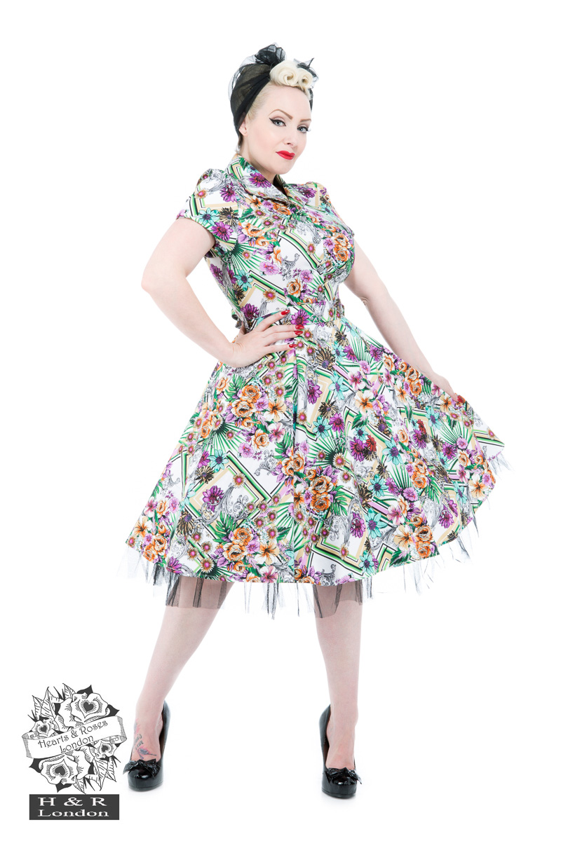 Distorted Floral Tea Dress